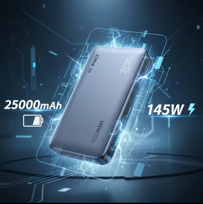 Павербанк 25000mAh ZIME Z5 PD 145W  Швидше заряджання Оригінал USB-C