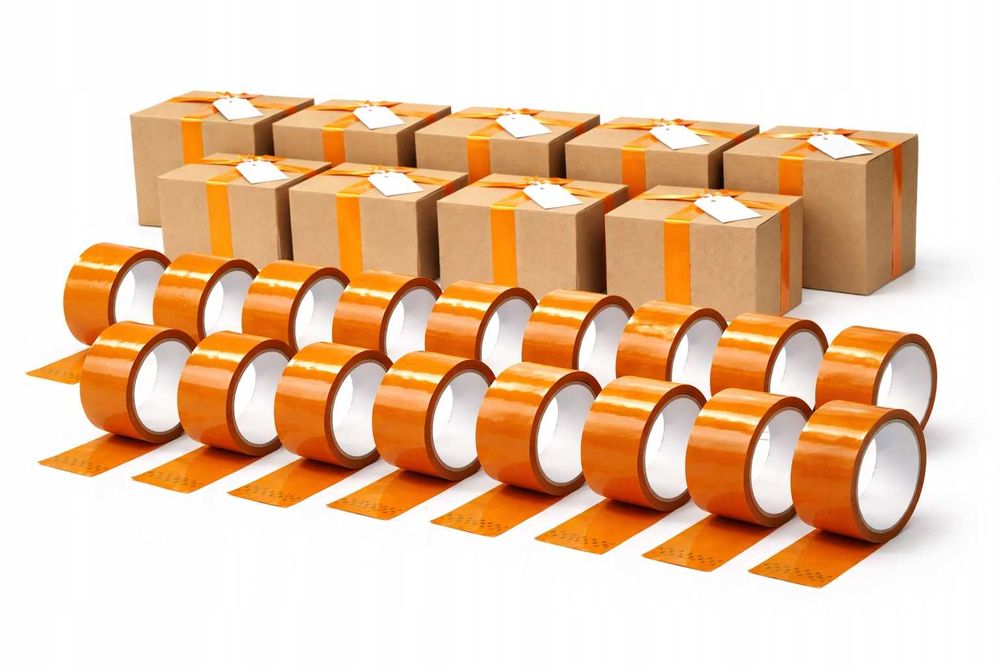 Taśma pakowa do pakowania 50m klejąca Orange 55y 48mm Mocna 36 szt.