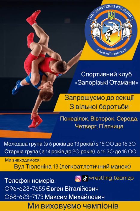 Тренування з вільної боротьби (групові та індивідуальні)