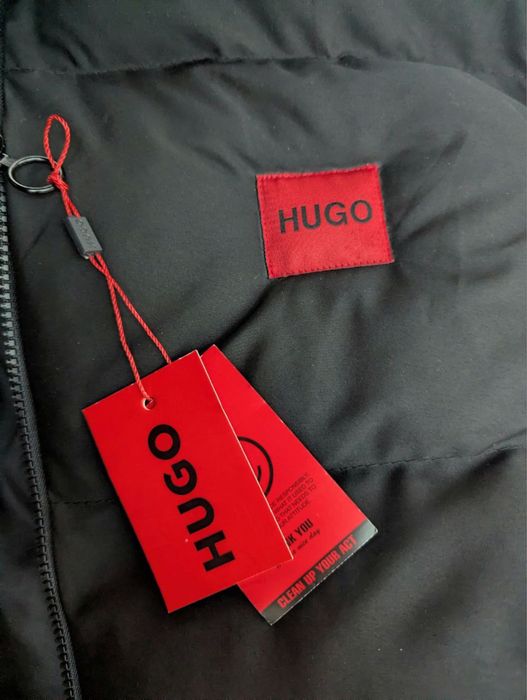 ЦЕНА БЫЛА 3900! Мужская куртка HUGO BOSS пуховик черный Хьюго зима топ