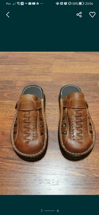 Skórzane Klapki Męskie Lekkie