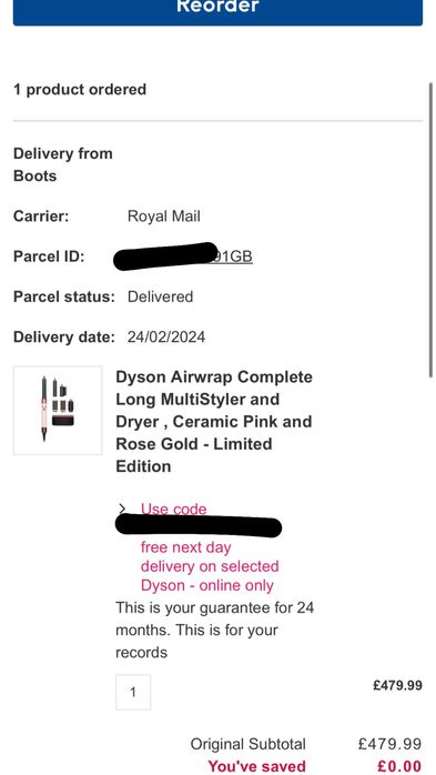 Dyson Airwrap Complete Long pink rose gold limited edition