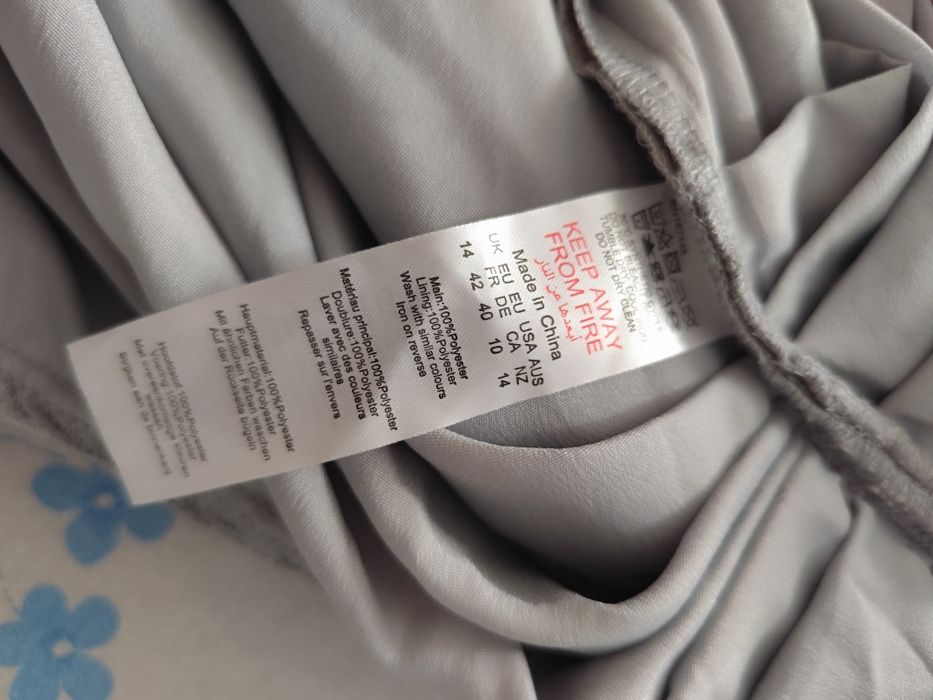 Szara drapowana sukienka na ramiączkach r.42