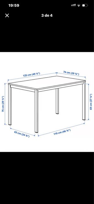 Vendo mesa com 4 cadeiras