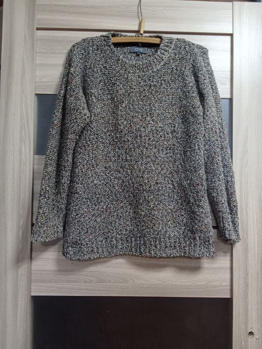 Базовий теплий светр з шерстю 48 р / теплий в'язаний светр