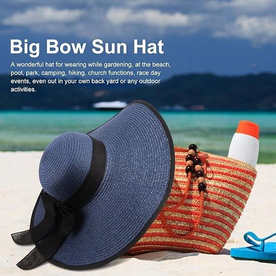 damski kapelusz floppy beach cap wide rand sun protection kapelusz