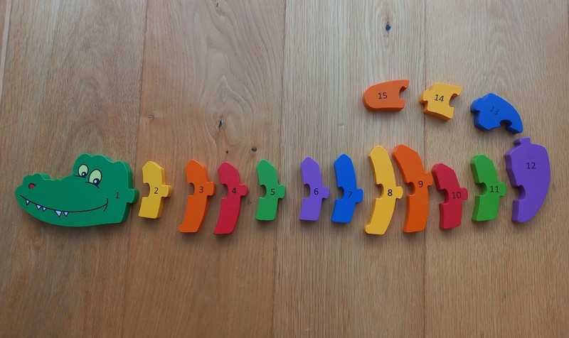 Drewniane Puzzle "Krokodyl" wiek 2-5 lat