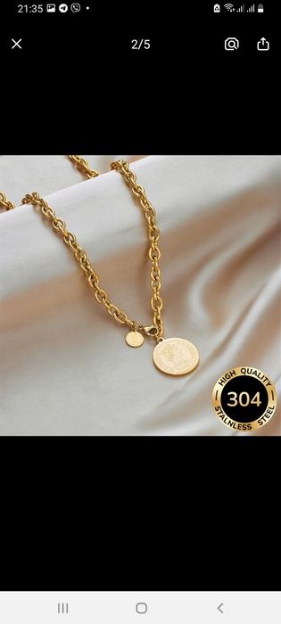 Цепочка с кулоном 18к позолота