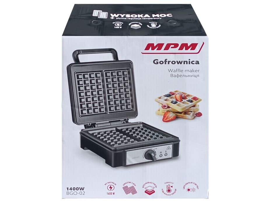 Gofrownica MPM 1400W (BGO-02) - 2 gofry naraz