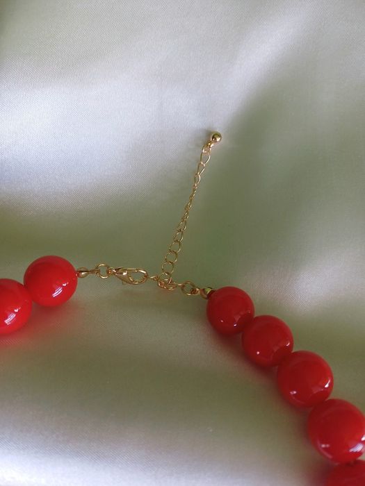 Naszyjnik - Czerwone korale- Kolczyki
