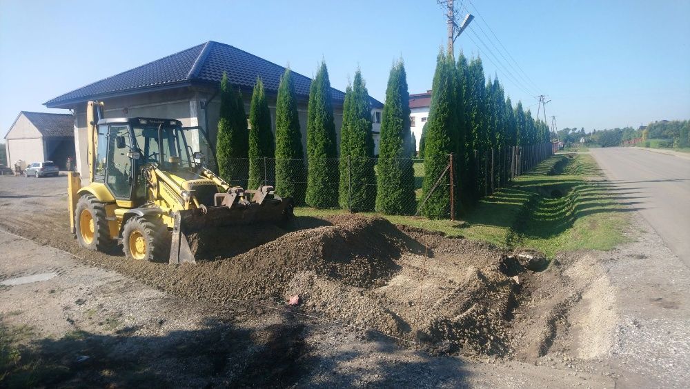 Wyrywanie sadów. Usługi koparko-ładowarką