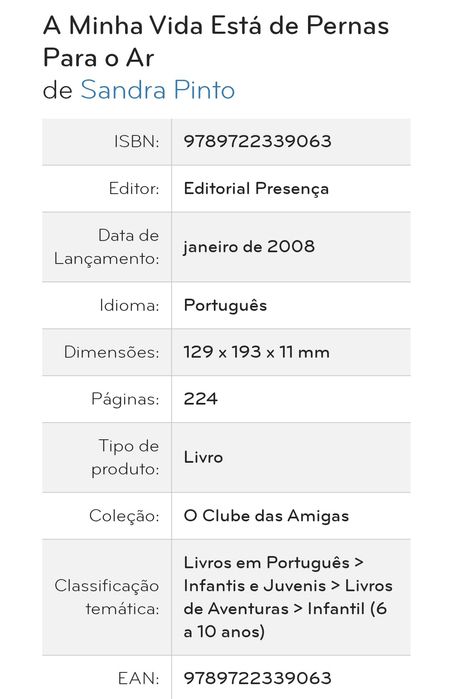 Livro de Sandra Pinto