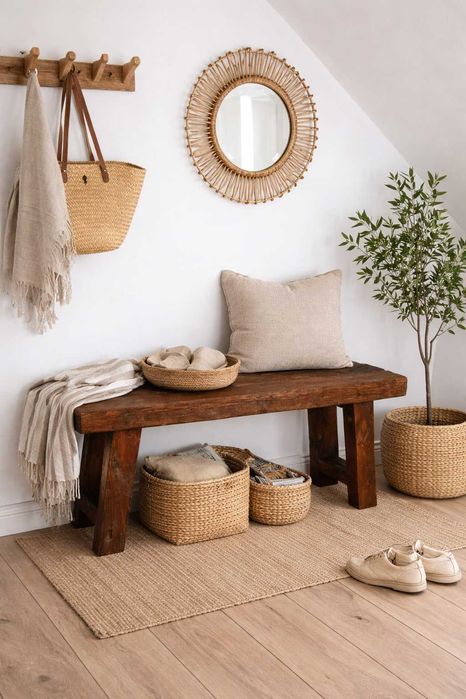 Drewniana ławka do łazienki | styl spa | ręcznie robiona, solidna