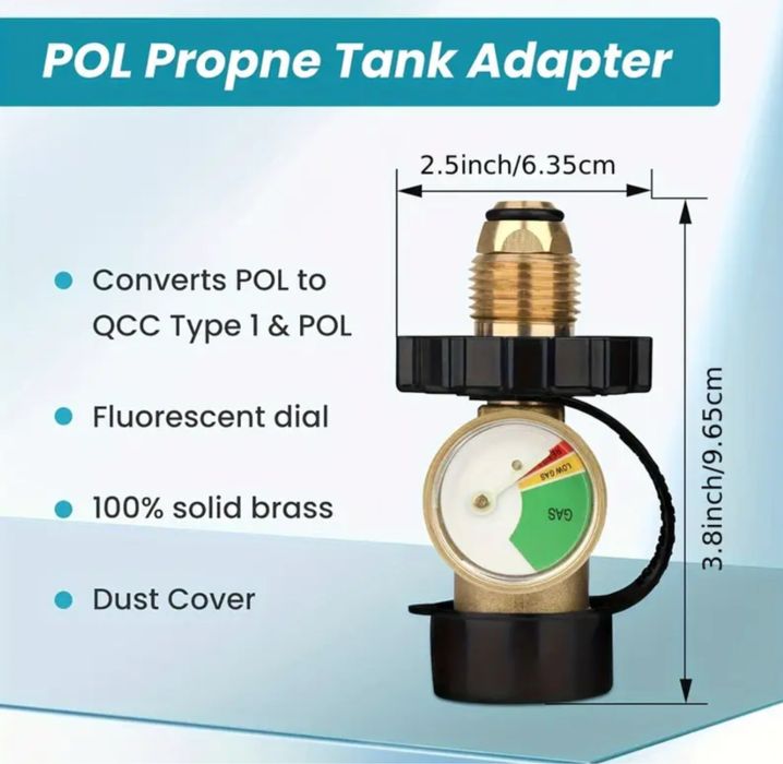 Adapter do zbiornika propanu konwertuje