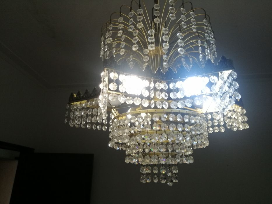 2 candeeiros de teto de cristal