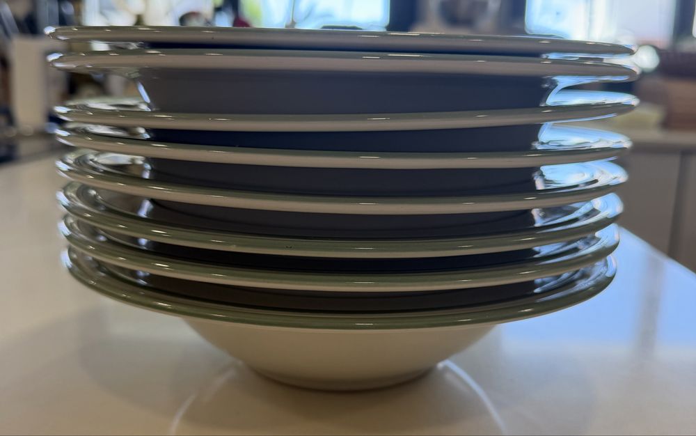 Conjunto 8 Pratos Fundos / Taças IKEA — Como Novos (Linha Verde)