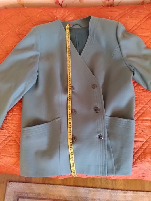 Kostium damski elegancki. Roz. 40. Zieleń-seledyn-petrol