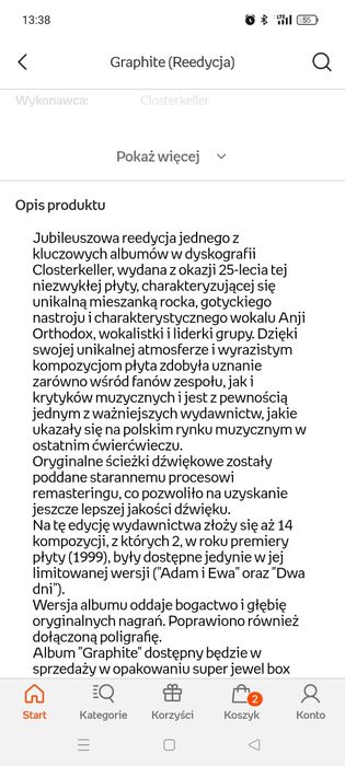 Closterkeller Graphite płyta CD