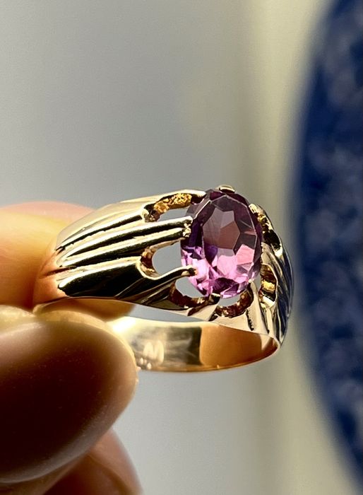 Золотое кольцо александрит.СССР.Золота каблучка з олександритом.