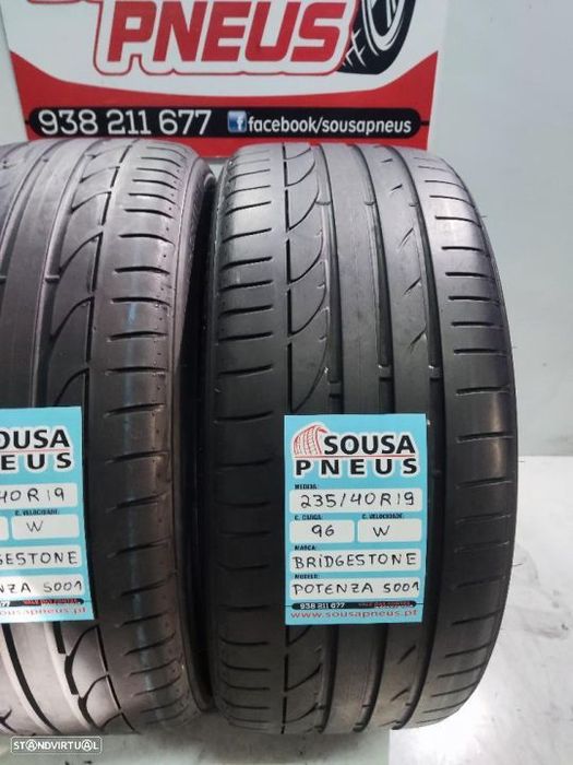 2 pneus semi novos 235-40r19 bridgestone - oferta dos portes