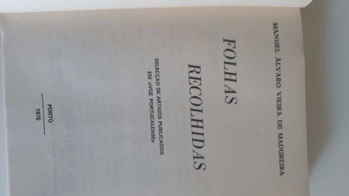 Folhas Recolhidas, de Manuel Álvaro Madureira