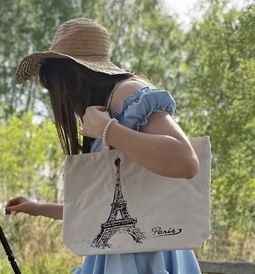 Modna materiałowa damska torebka na ramię