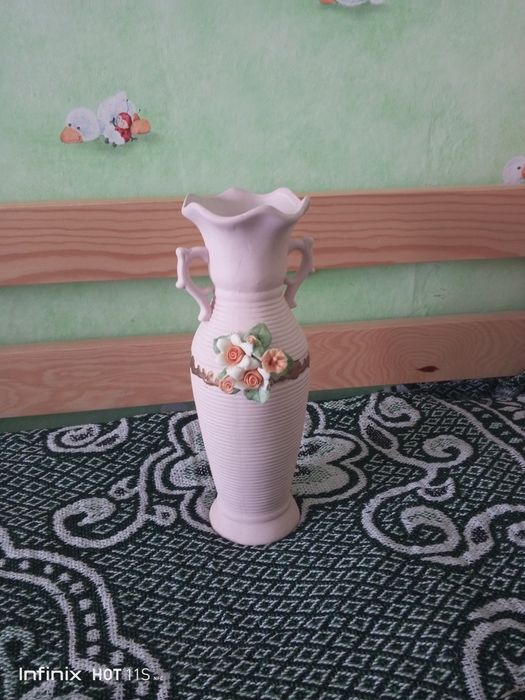 Wazon ceramiczny lata 80 zdobiony