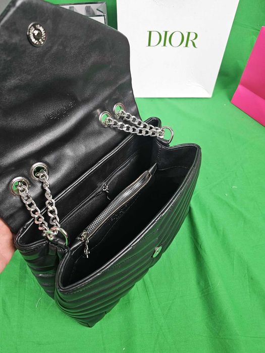 Torebka damska prazkowana torba lancuszek nowość Hit Czarna ysl