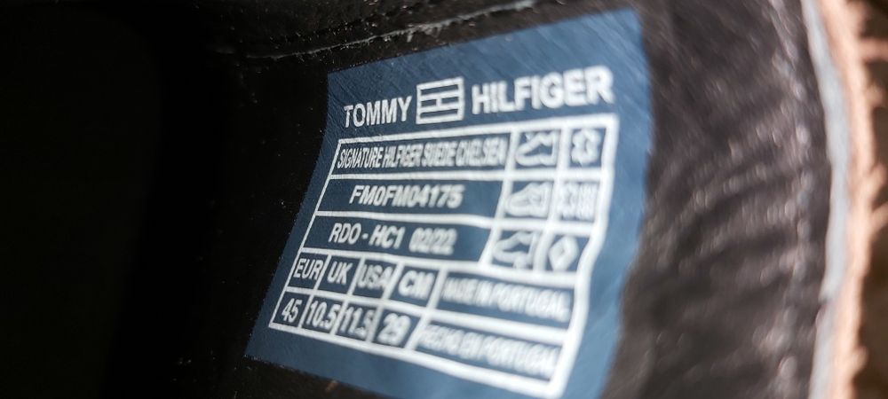 Tommy Hilfiger sztyblety 45 Suede Chelsea skórzane wygodne brązowe