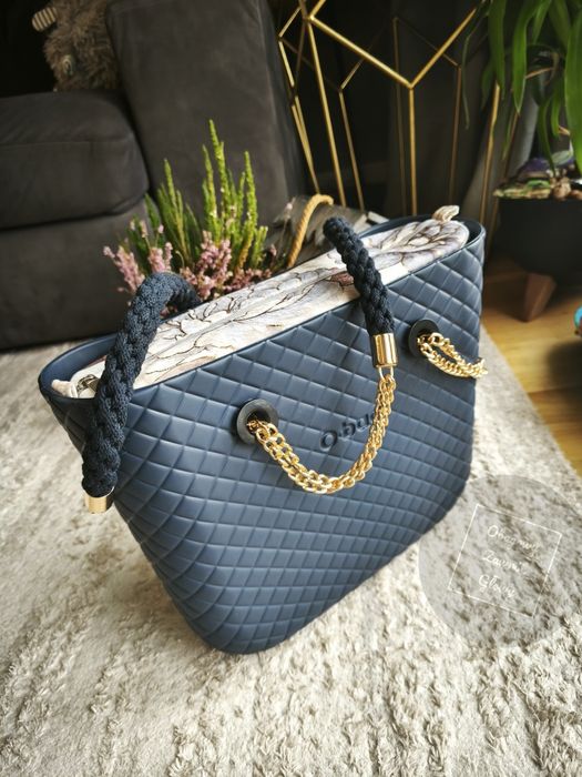 Nowa torebka obag mini matelasse navy blu