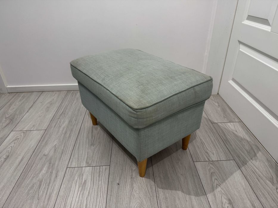 IKEA STRANDMON + podnóżek | jasna zieleń | wygodny fotel uszak
