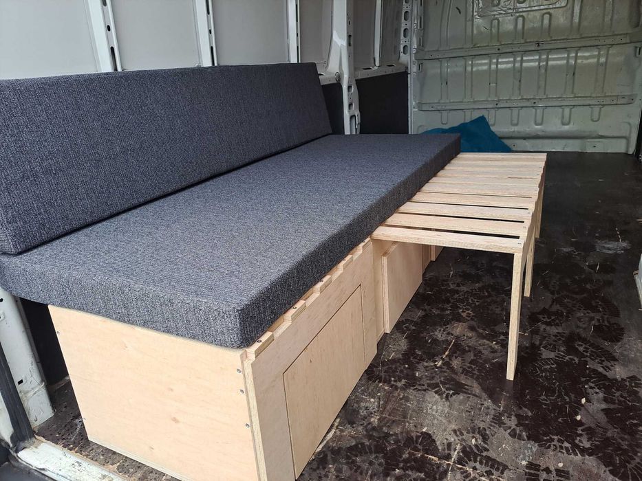 Łóżko do kampera rozsuwane kamperbox  3 skrzynie zabudowa do busa