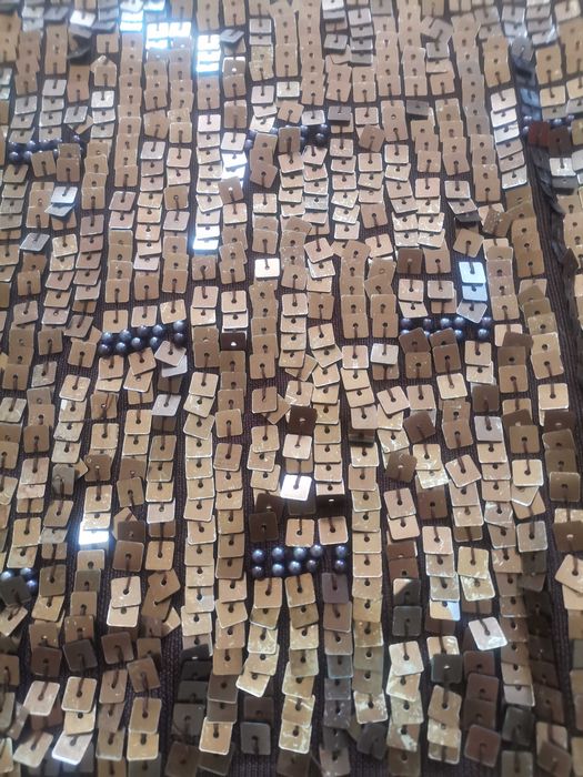 Bluzka brązowa z blyszczącym  przodem