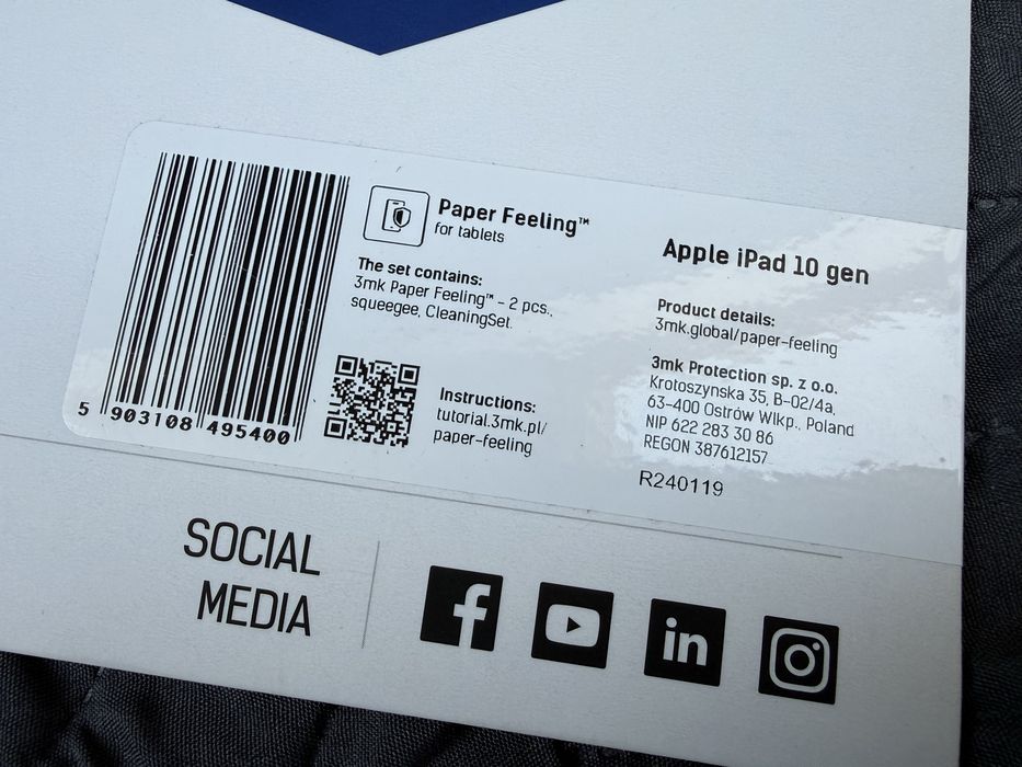 3MK folia paper feeling 1 szt ipad 10gen