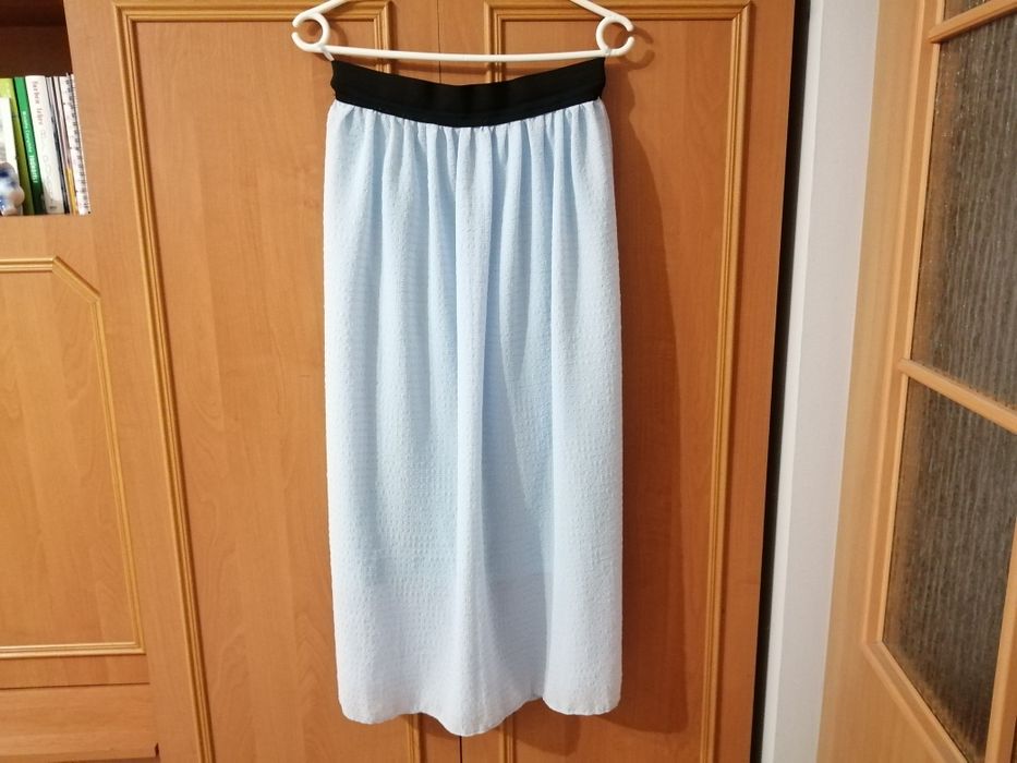 Spódnica letnia długa zwiewna niebieska kora S/36