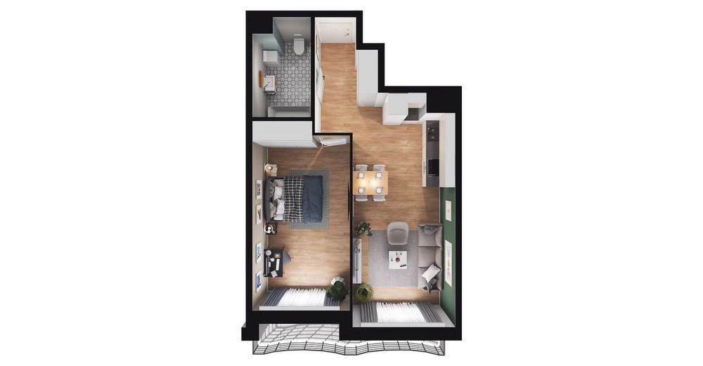 2-pokojowe mieszkanie 46m2 + loggia Bez Prowizji
