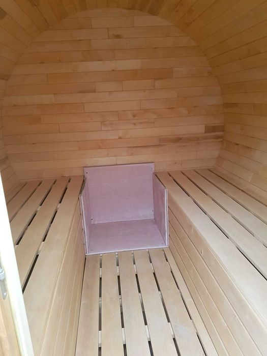 WYPRZEDAŻ Sauna Ogrodowa Beczka 2.5m Ściany 80mm! Z piecem - Od Ręki