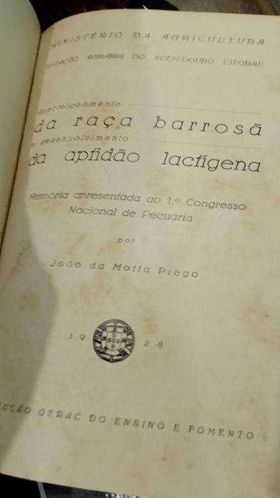 Minho etc, Agricultura, Pecuária 1928 Congresso 9 unidades