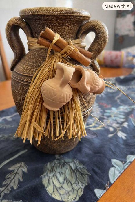 Escultura/Vaso Decorativo Rústico — Cerâmica Artesanal | 12€