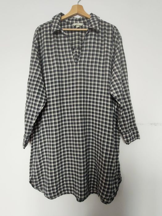 Koszulowa Sukienka Tunika Koszula H&M Krata