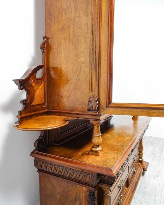 Antyk Wysoki KREDENS z lat 30. | Kredens Orzechowy Wysuwane BLATY