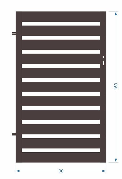 Zestaw ogrodzeniowy: brama przesuwna + furtka, nowoczesna palisada ALU