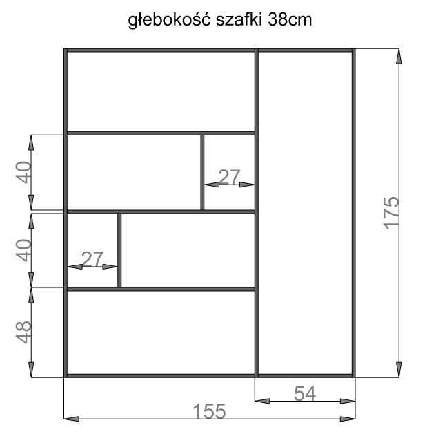 Regał / półka NA ŚCIANĘ ZŁOTE LISTWY dł.155CM orzech