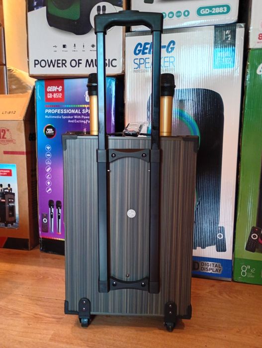 Блютуз караоке акустика Gedi-12(SD,USB,FM)пультДУ,2микрофона
