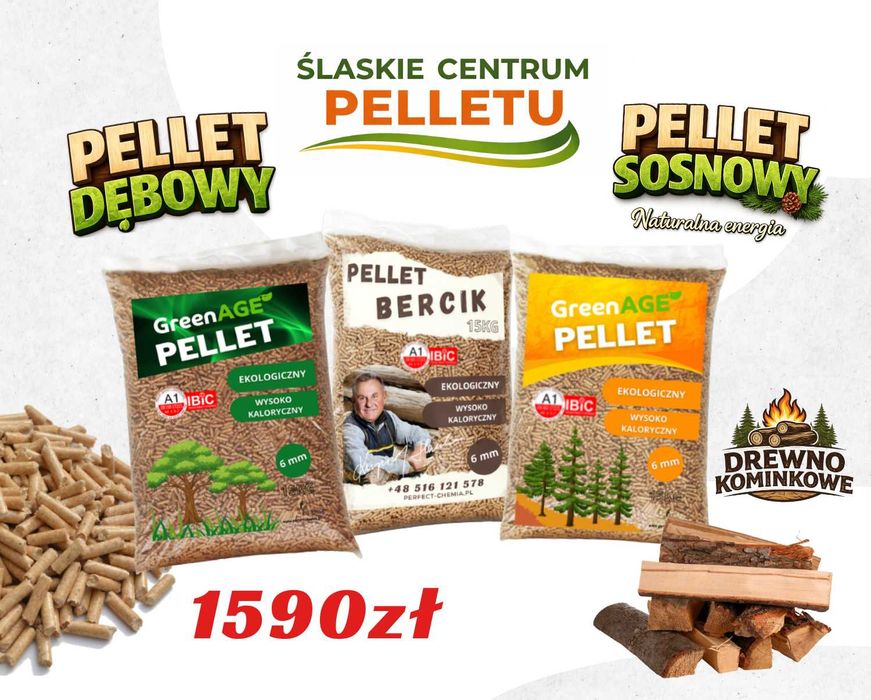 Ekologiczny PELLET Drzewny - Dębowy / Sosnowy Worki 15 KG - 1005KG