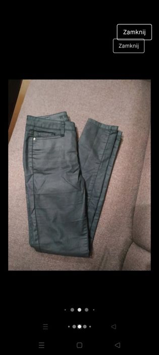Czarne woskowane rurki Vero moda XS s 34/36 spodnie