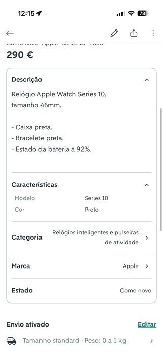 Apple watch serie 10 46mm