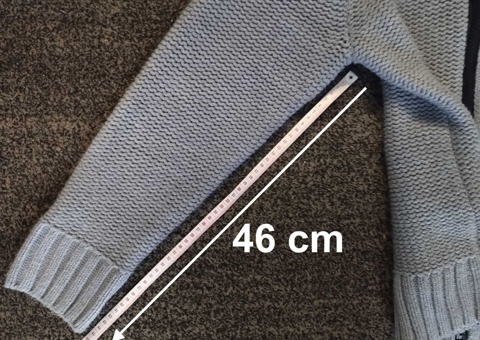 Sweter męski z kapturem Burton London - szary akrylowy z zamkiem