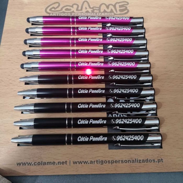 Esferográficas em alumínio - Com gravação a laser