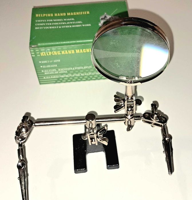 Третья рука штатив держатель для пайки JM-501 Лупа 60мм